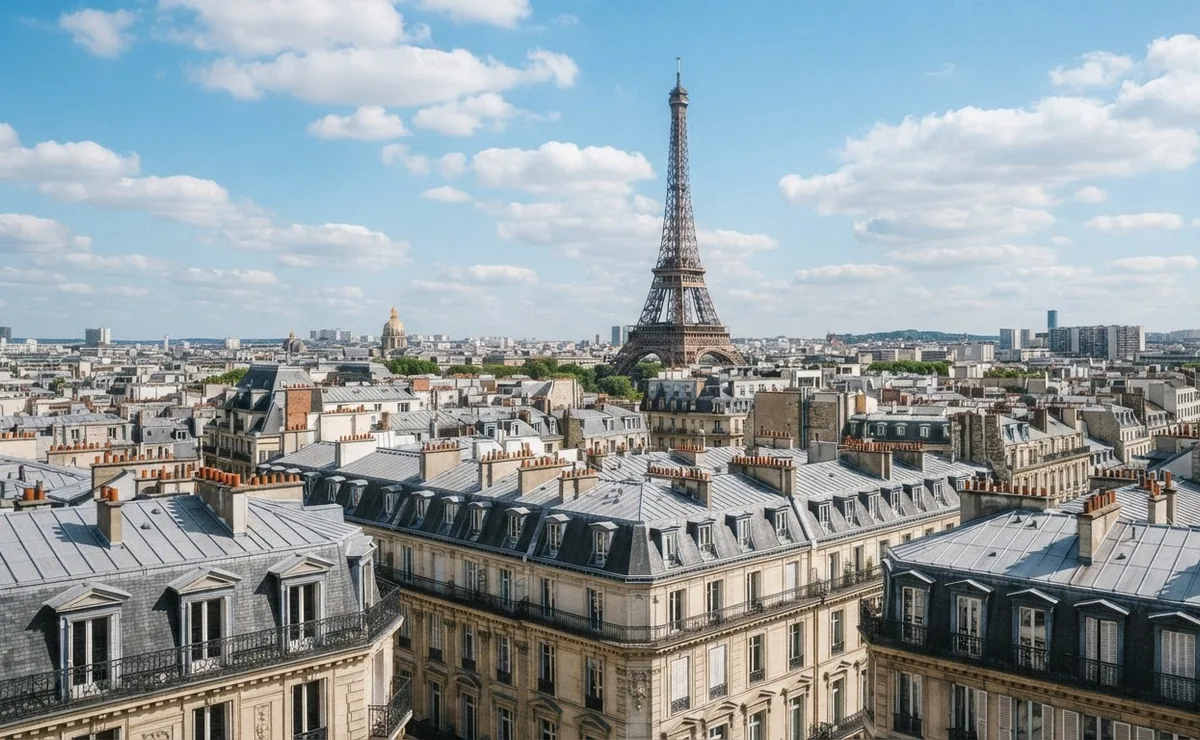 Toits haussmanniens et tour Eiffel, Paris 7ᵉ